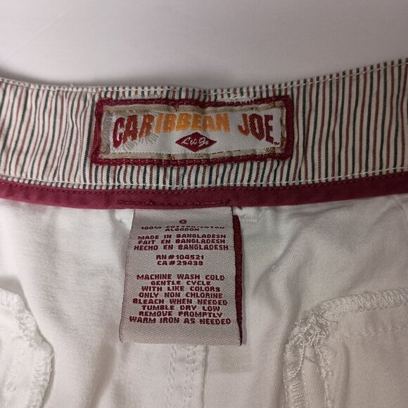 Caribbean Joe Women's White Bermuda Shorts with Patch Pockets Jean Style Size 8 - Picture 3 of 11